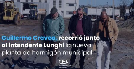 Guillermo Cravea, recorrió la nueva planta de hormigón municipal.